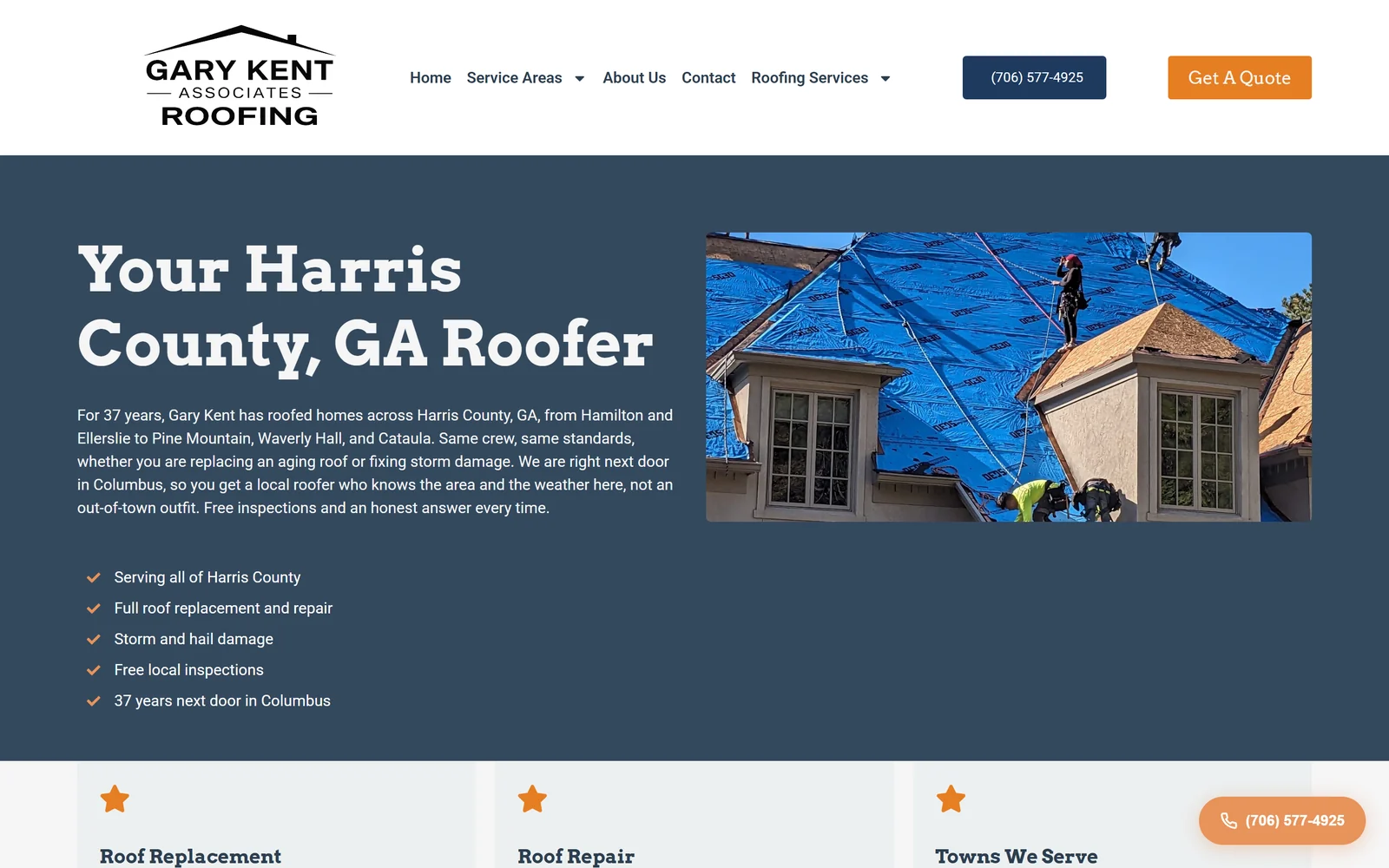 Roofing by Gary Kent Local Landing Pages
