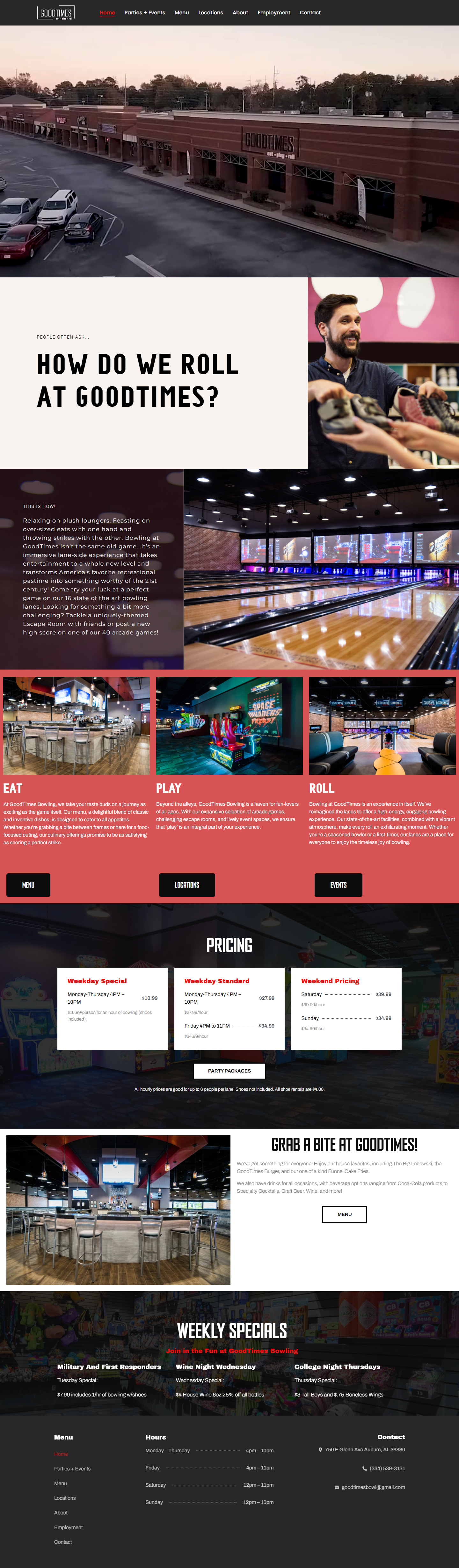 GoodTimes Bowling full website