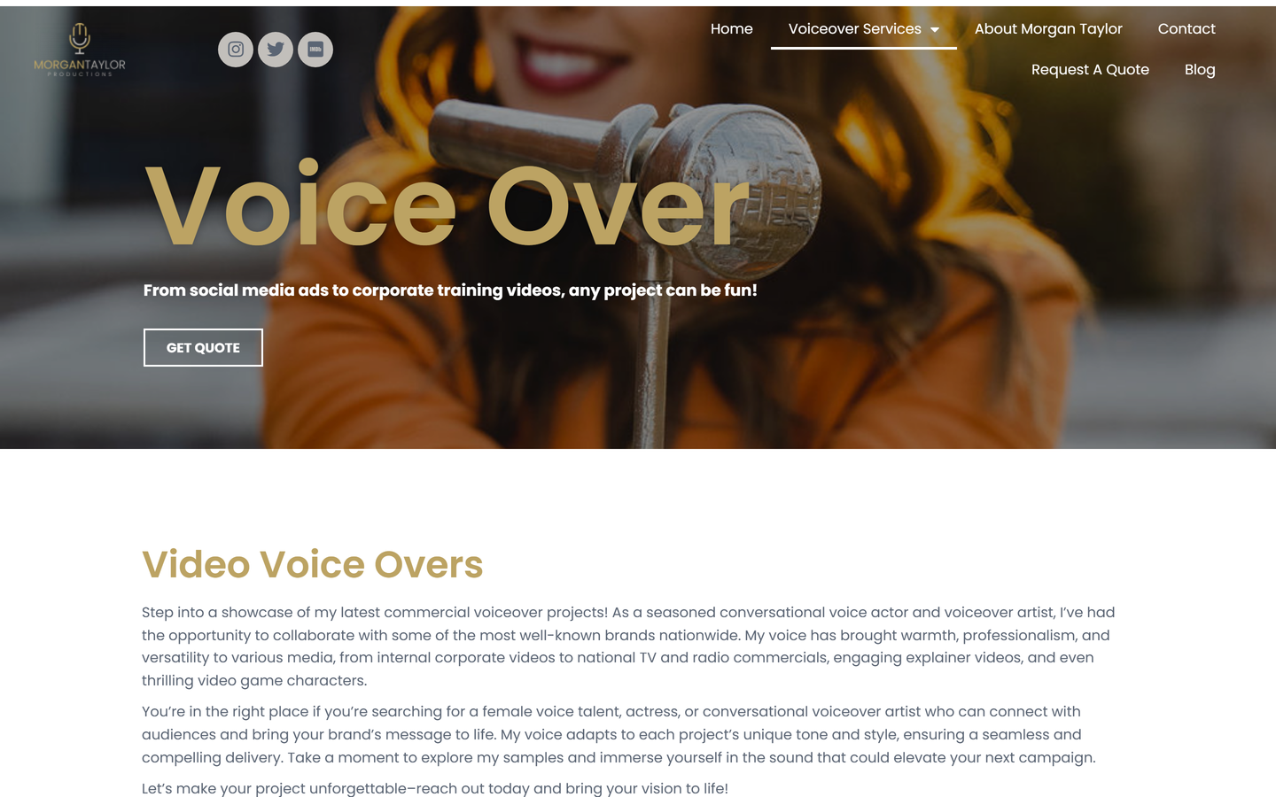 Morgan Taylor Productions Voiceover Services