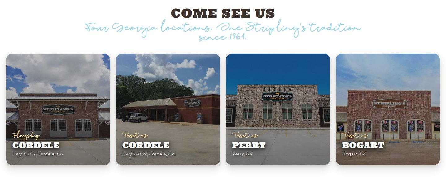 Striplings General Store Custom Design