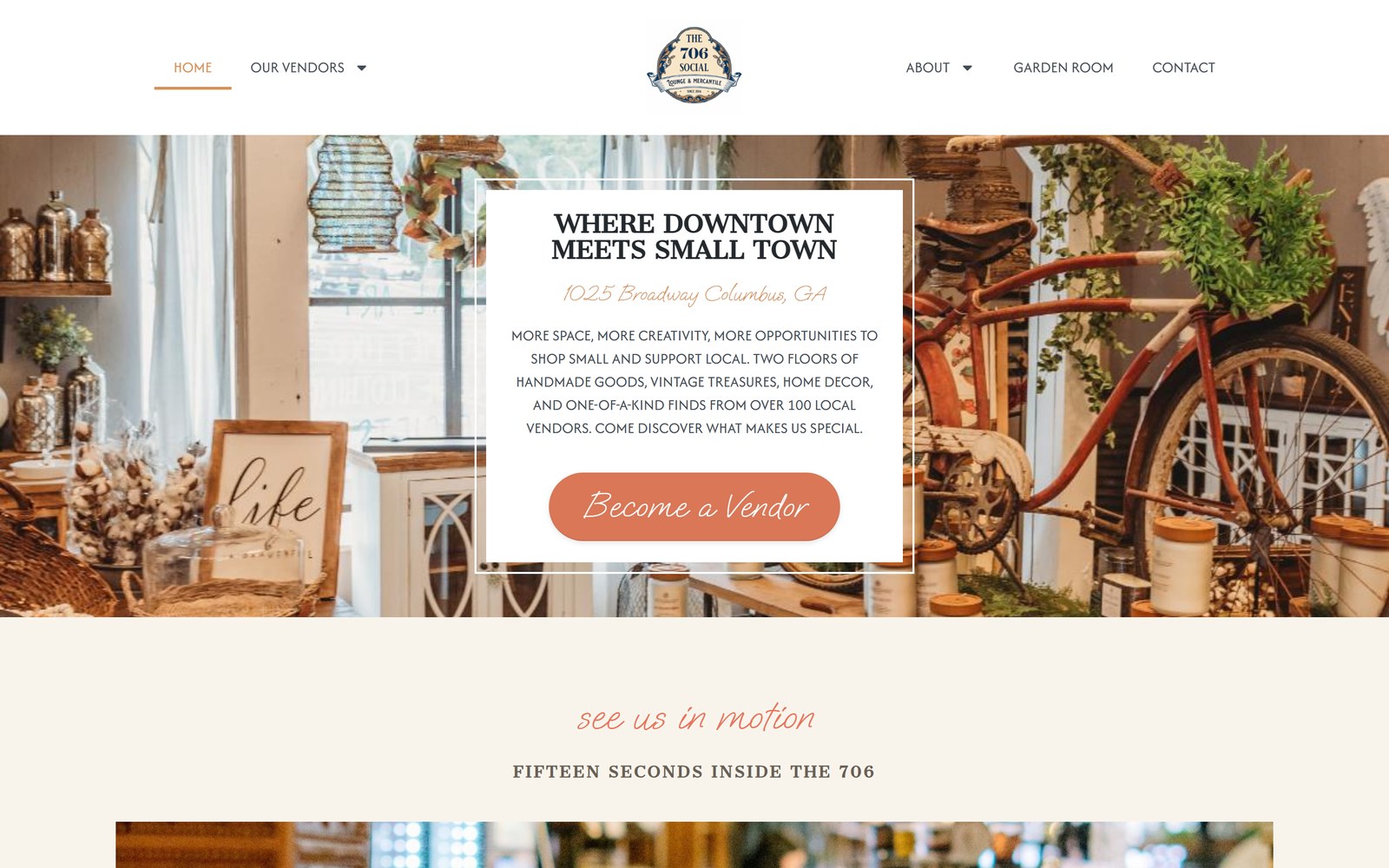 The 706 Social website on desktop