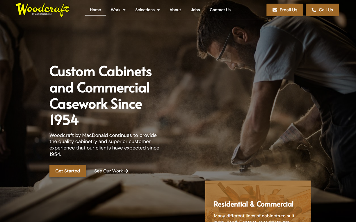 WoodCraft By MacDonald website on desktop