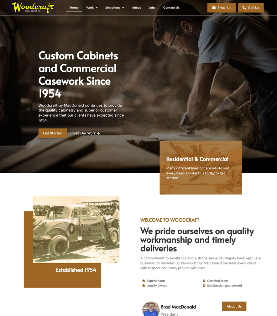 WoodCraft By MacDonald new website built by Stand And Stretch